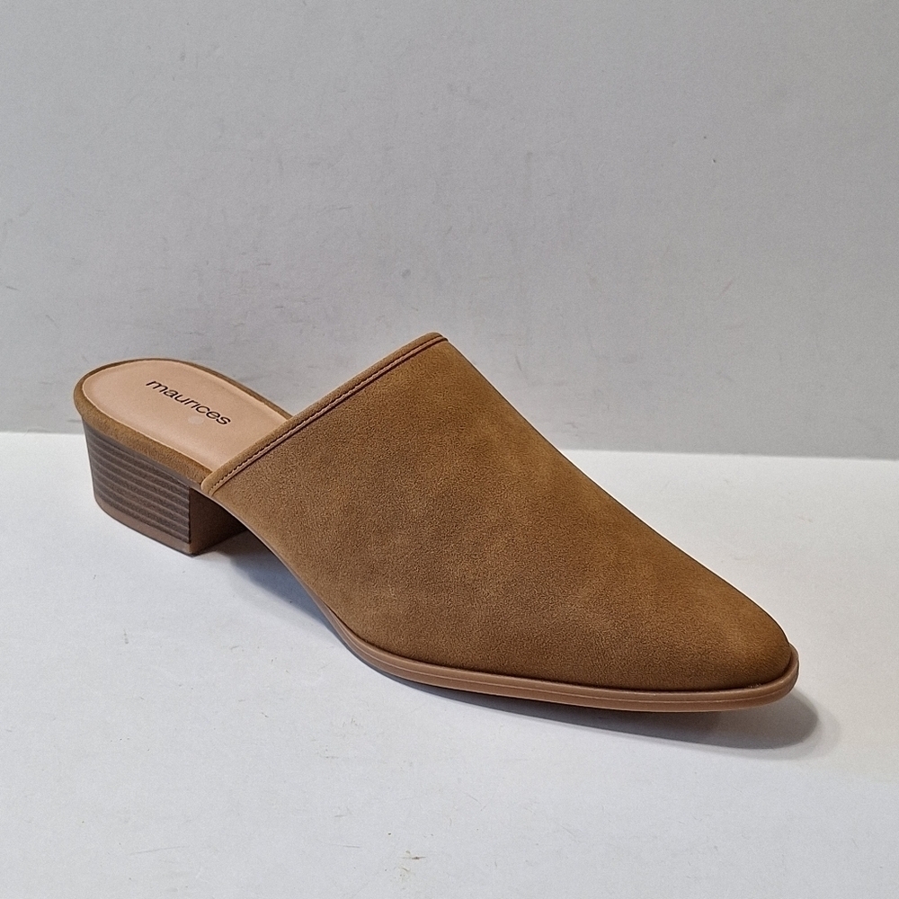 Bailey "NEW" Classic Cognac Faux Suede Pointed Toe Slip On Mules Size 9